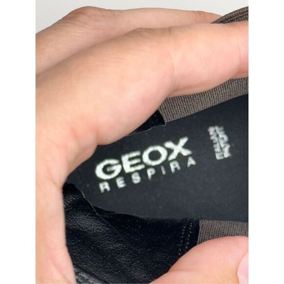 GEOX Leather Boots Size 9.5 Brown Ankle Chelsea Pull On Block Heel Booties NEW - Picture 11 of 12